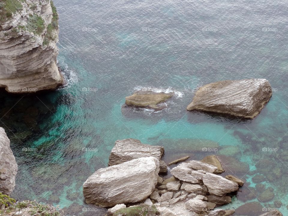 White limestone cliff in Bonifacio,Corsica,France