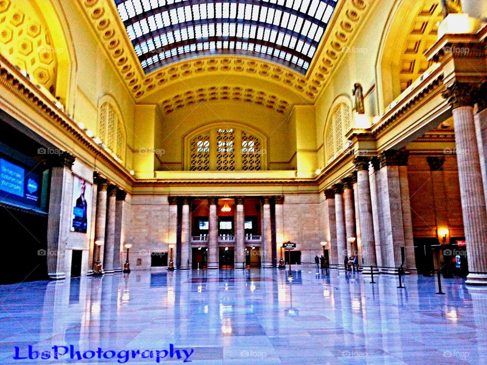 Chicago Union Station. caught this with benches gone