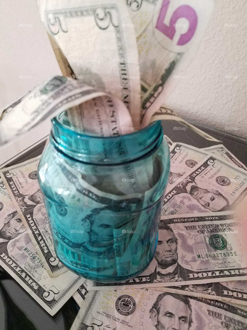 Five dollar savings jar