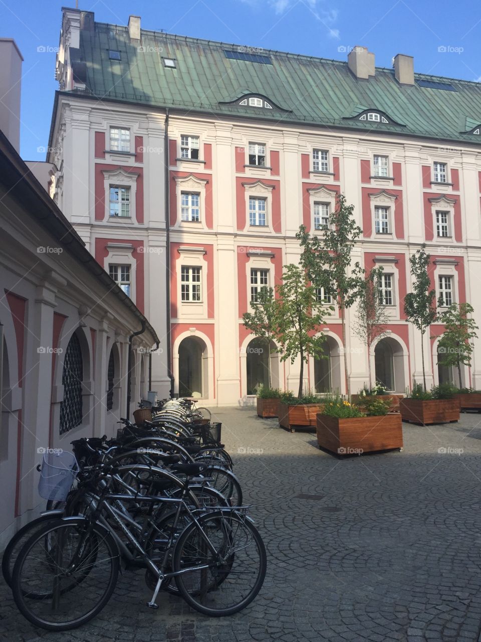 Bicycles parked in the Courtyard 