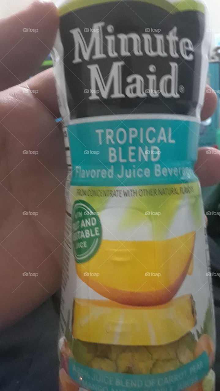 tropical blend juice.Perfect hydration for the spring and summer.Minute maid drink.Very exciting to see when you attend any store.I love juice and juice loves me to.Healthy compared to gatorade.Lol.
