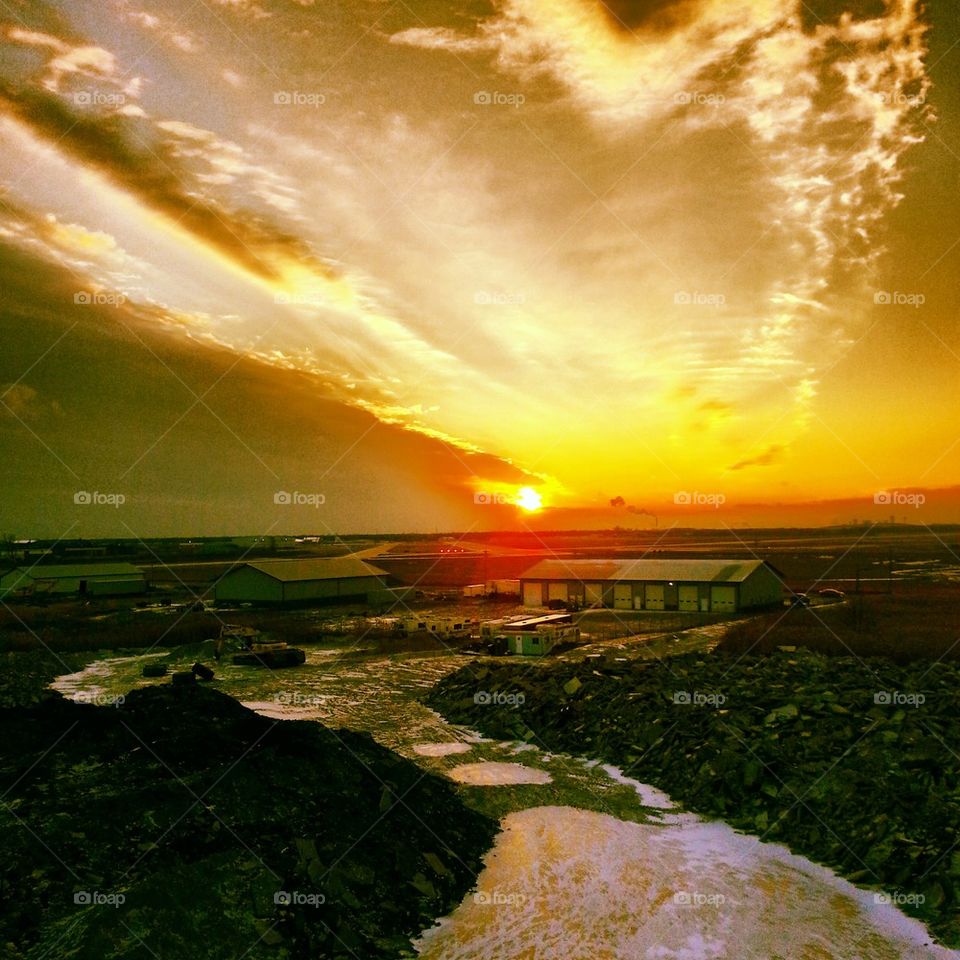 Frozen Stream at Dusk
