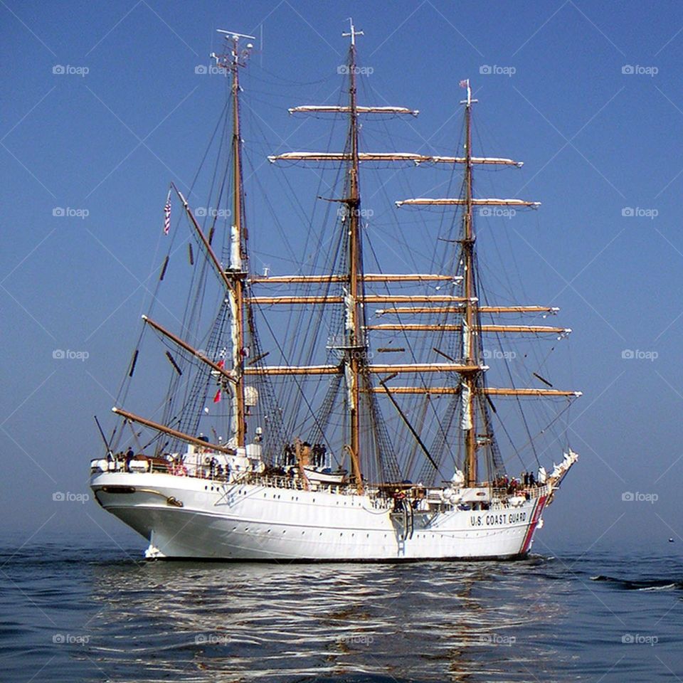 USCG Eagle in 2005 at Talk Ship Race in Cherbourg