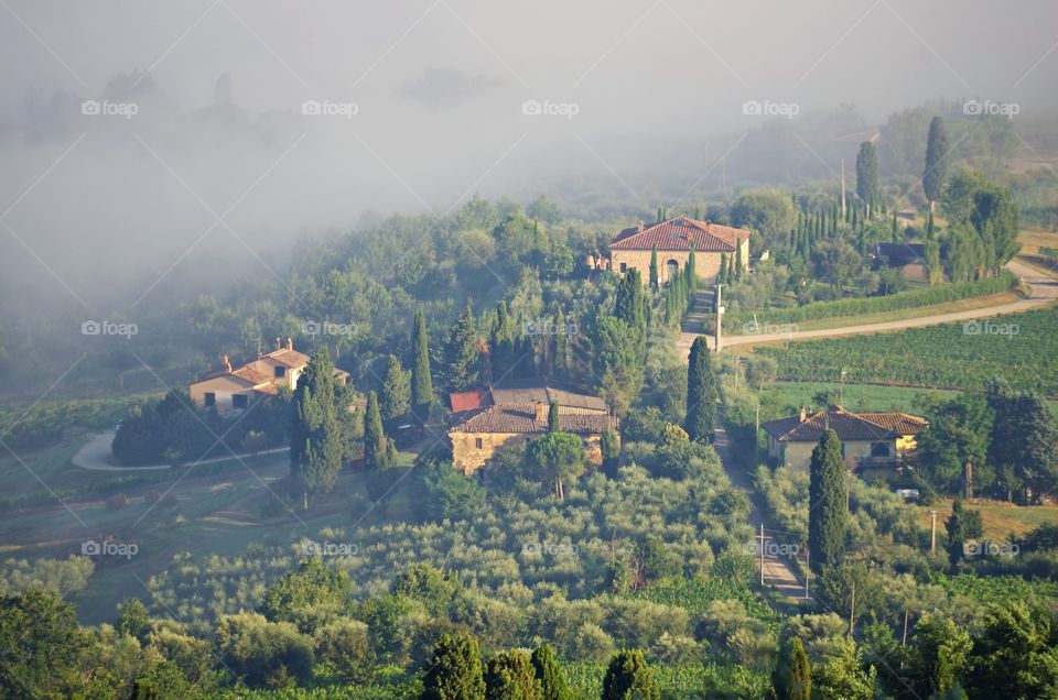 Elevated view of a village