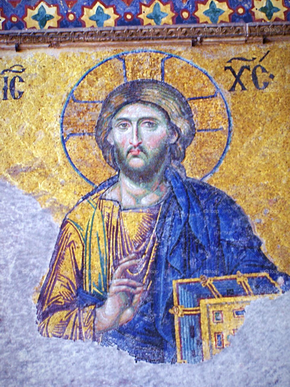 Byzantine Icon of Christ in the Hagia Sophia in Istanbul, Turkey