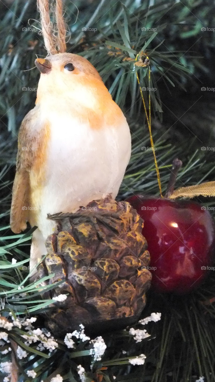 tree christmas robin pine cone by emmam