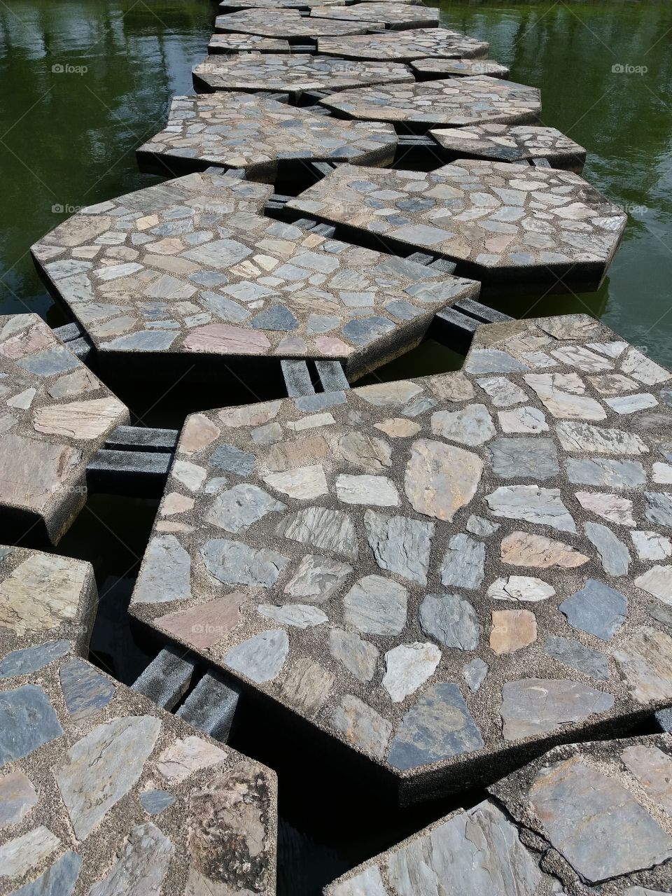 stone pavement on the water