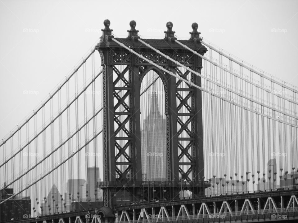 View Through Manhattan Bridge. View Through Manhattan Bridge