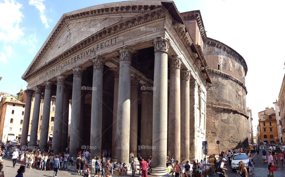 The pantheon in Rome, Italy