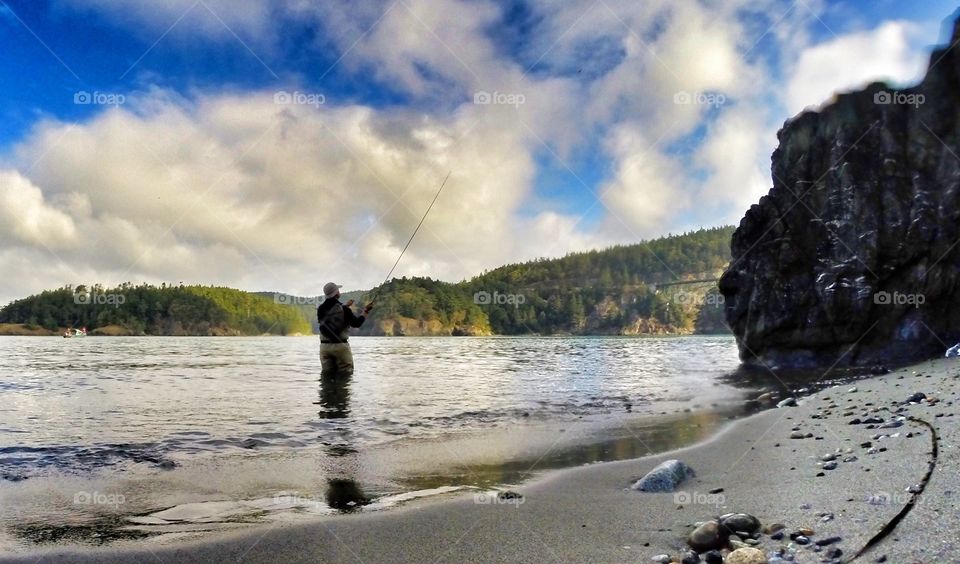 Fly fishing for salmon