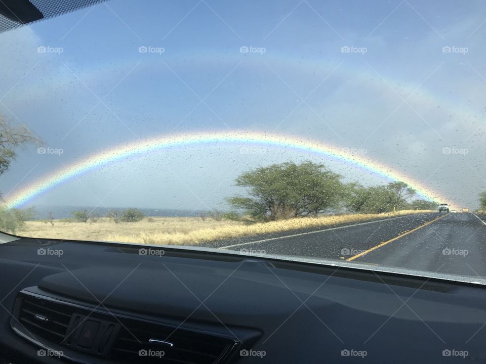 Double rainbow all the way across the sky.