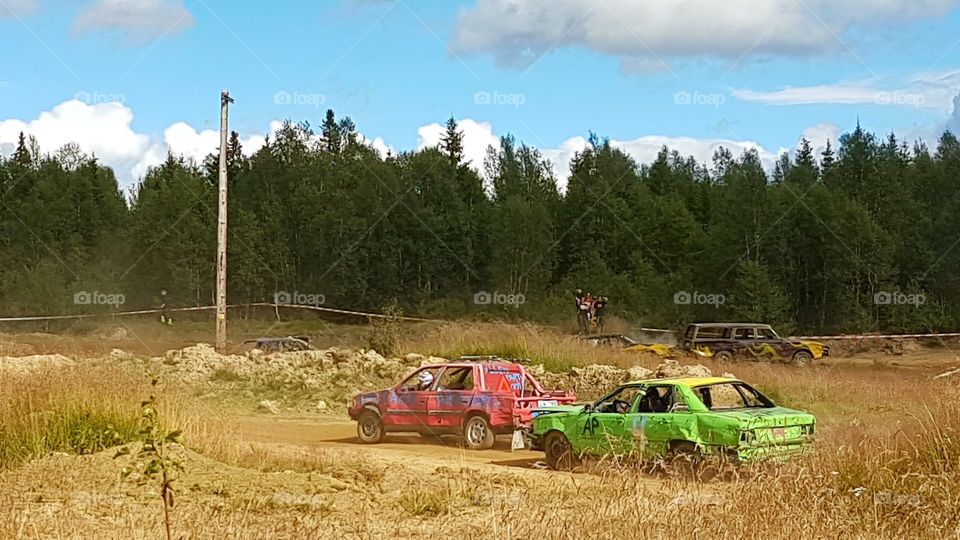 Rally cars on track