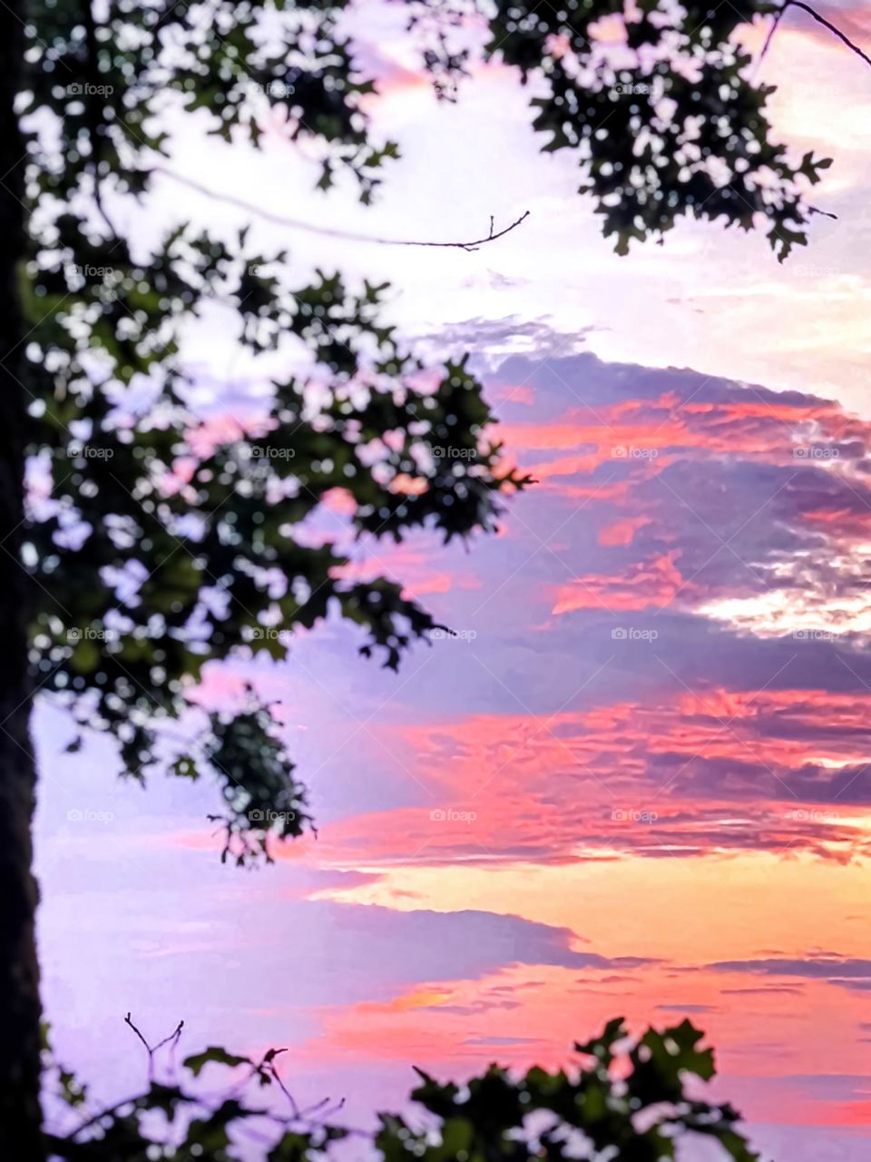 Sun setting and leaving a beautiful sky