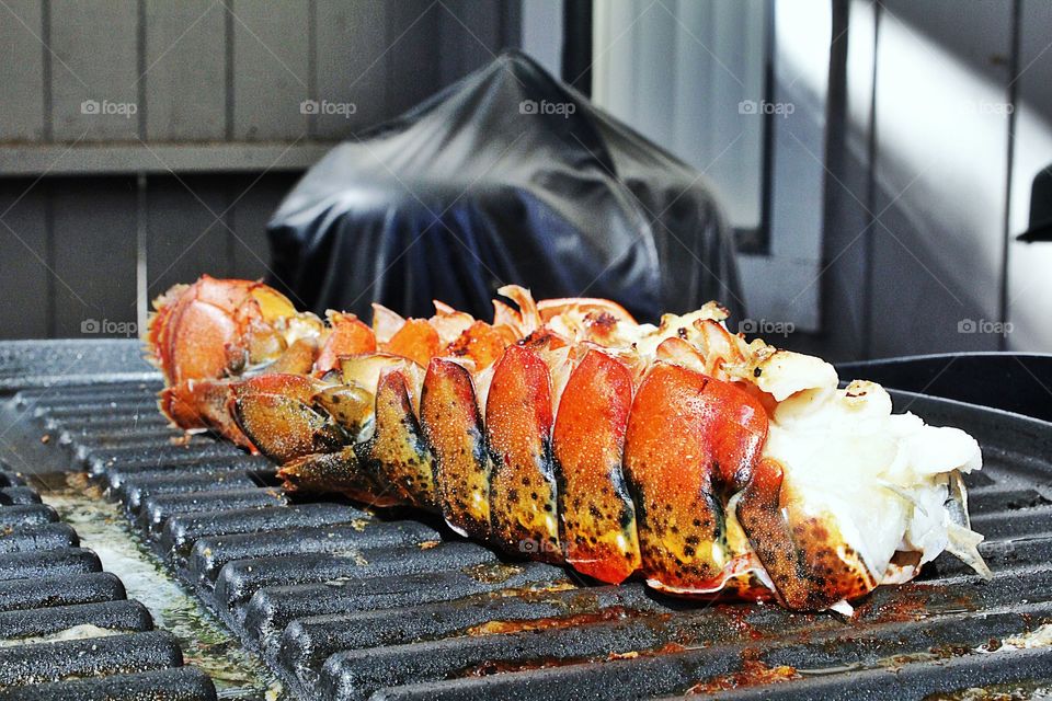 eating good in the neighborhood electric grill with lobster tail.