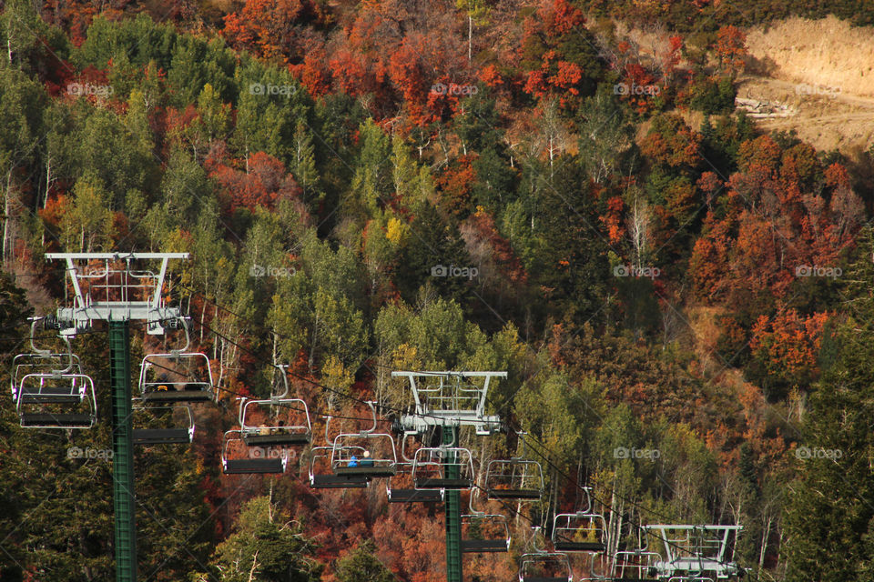 Ski lift made by humans 