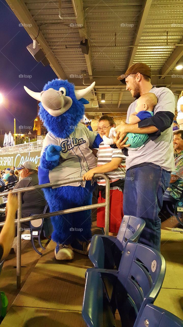 Tulsa Drillers mascot Hornsby, Oneok Field