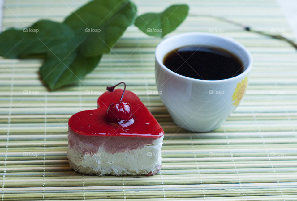 cake with a cup of coffee for dessert