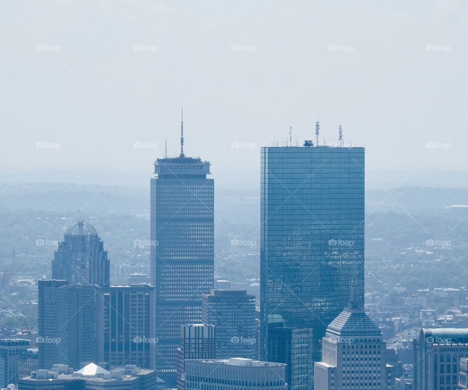 200 Clarendon (John Hancock Tower) and Prudential Tower in Boston, Massachusetts