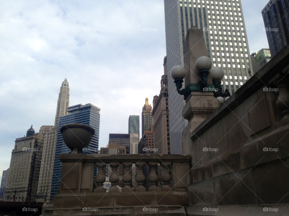 sky clouds buildings lamp by mengzishiliu