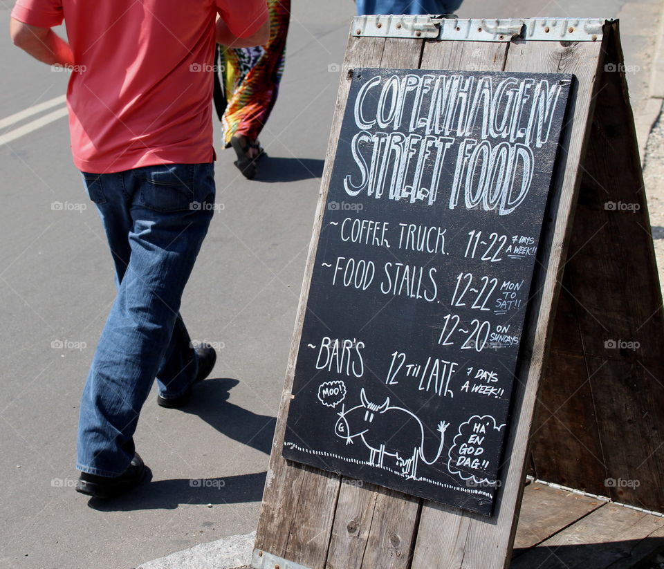 Copenhagen street food sign