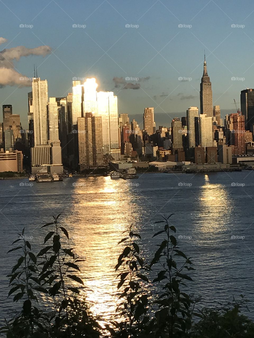 City, Water, Skyscraper, Sunset, Architecture