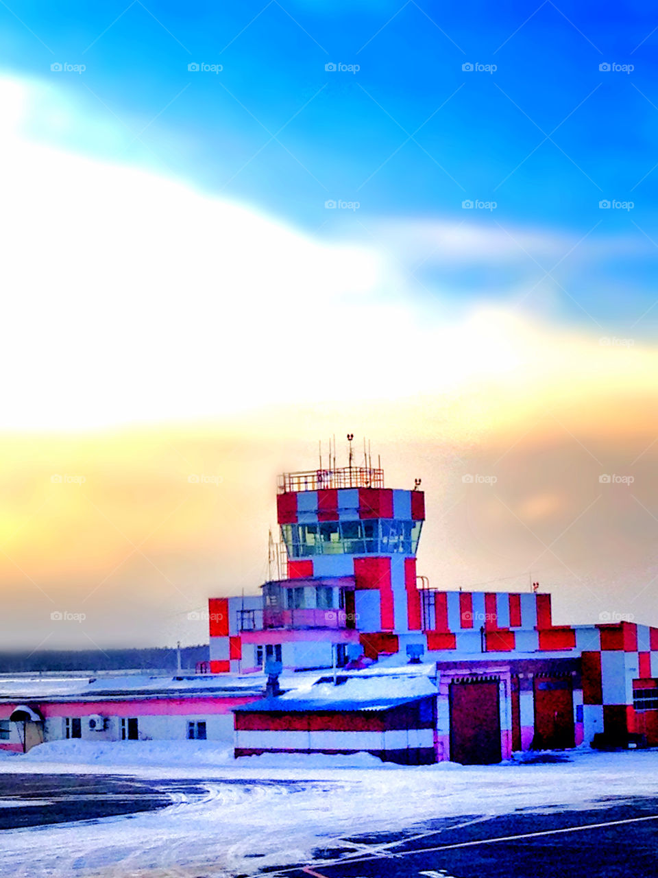 Colourful airport