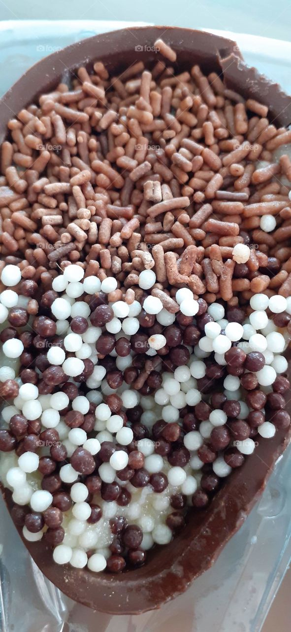 easter egg topped with sprinkles