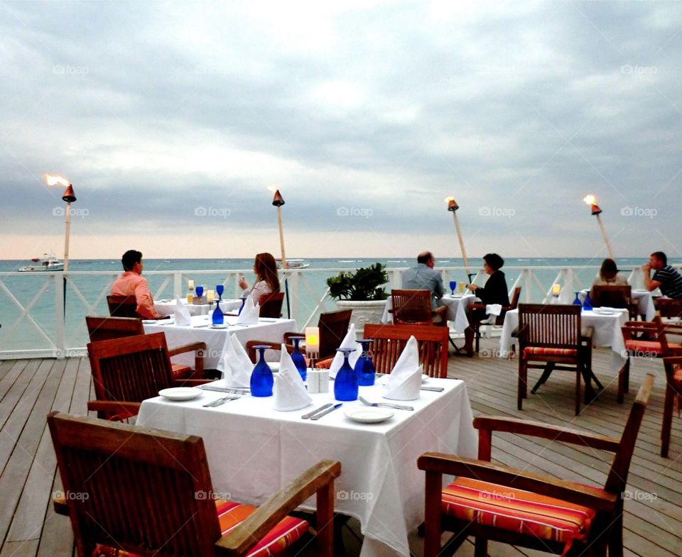 Dinner by the sea