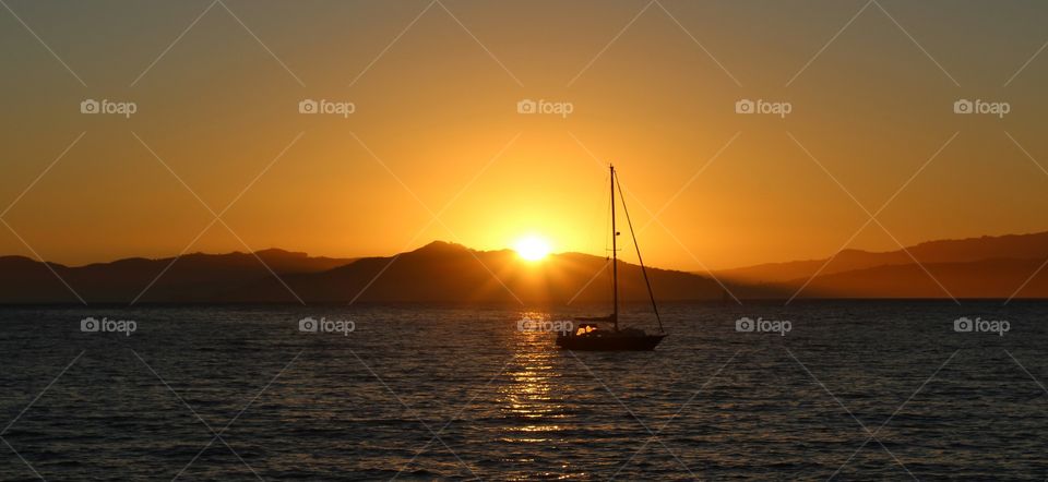 sunset, San Francisco Bay
