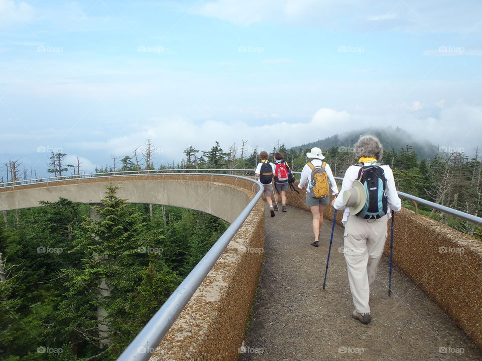 Ladies hiking