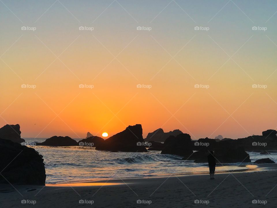 West Coast Sunset on the Beach