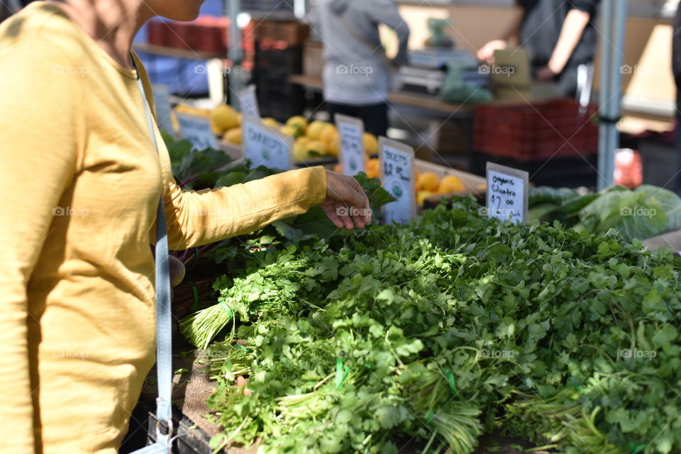 Woman at farmer's market