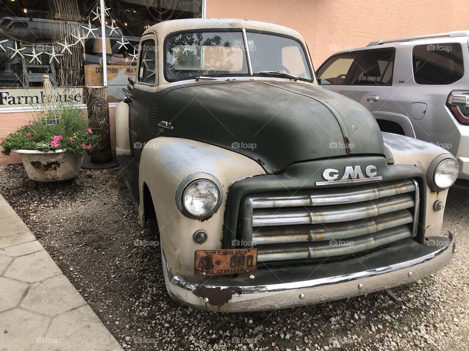 vintage GMC pick up truck. 