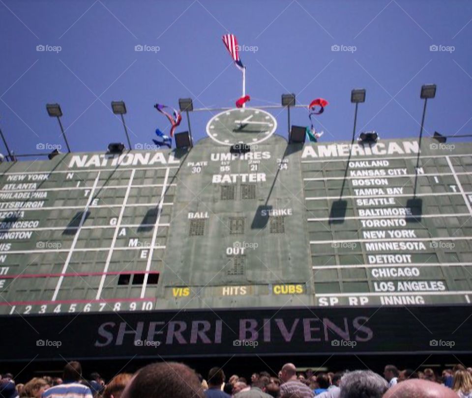 Historic Wrigley Field Scoreboard