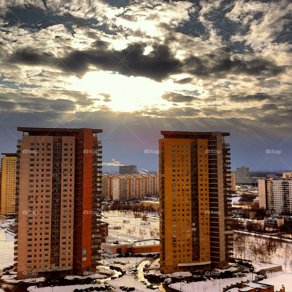 snow winter light clouds by daniel_russia