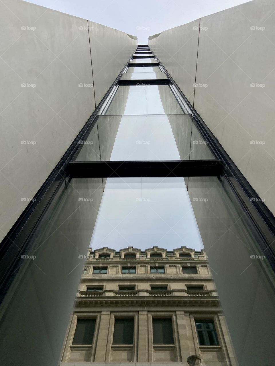 Vertical perspective view from the bottom of modern building 
