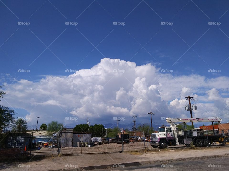 Super Cumulus Clouds Approaching Monsoon Storm in Tucson Arizona