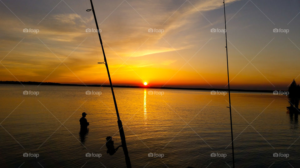 fish sunset