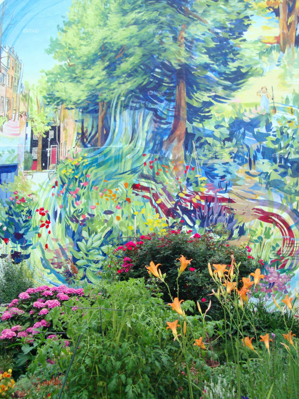 Garden in the garden. One of the most beautiful murals in Philly