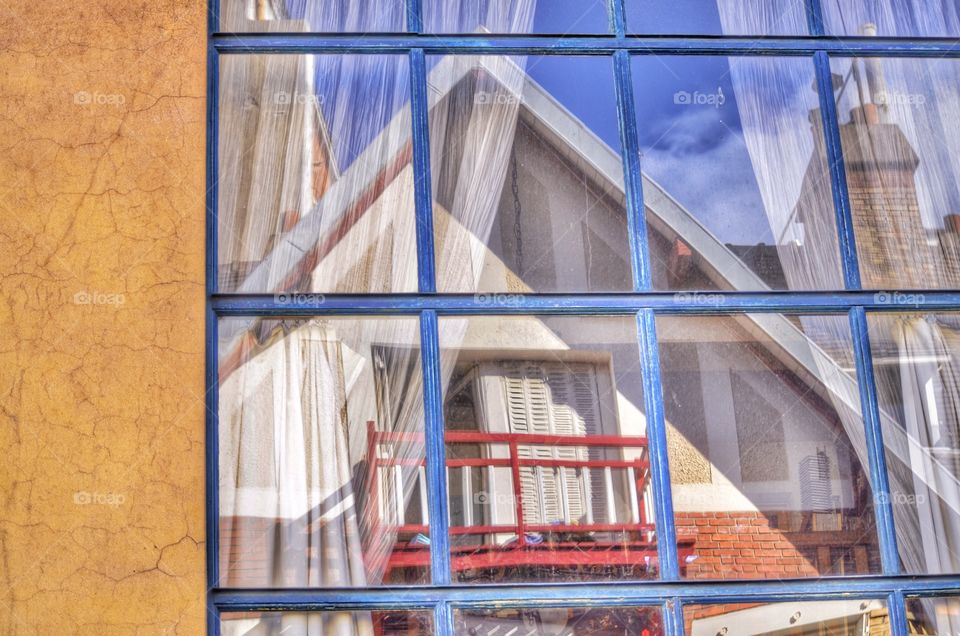 Reflections on a window 