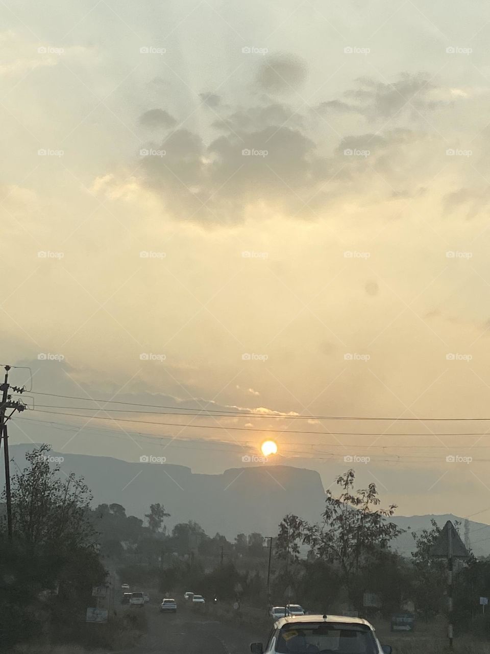 Beautiful mountain sunset 