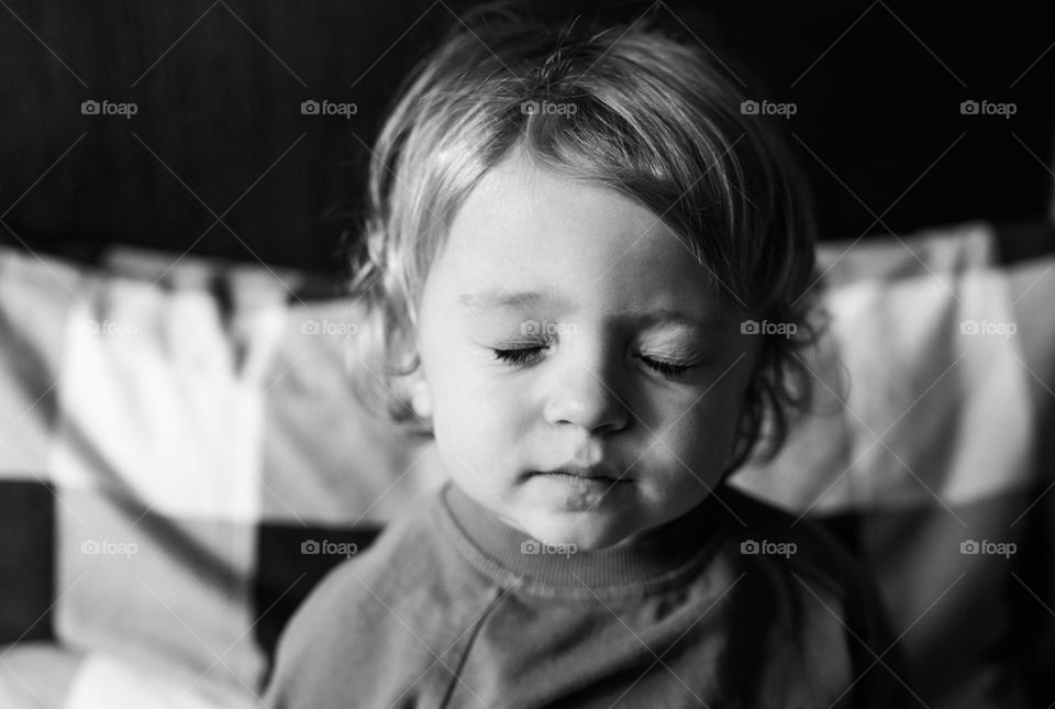 Emotional portrait of little boy