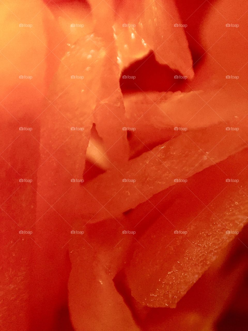 Chopped carrot up close