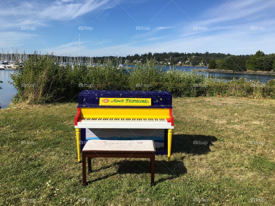 Piano near the lake