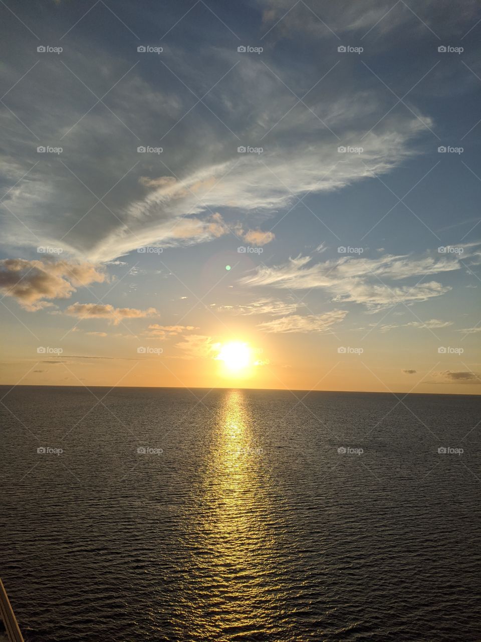 Sun reflection at sea