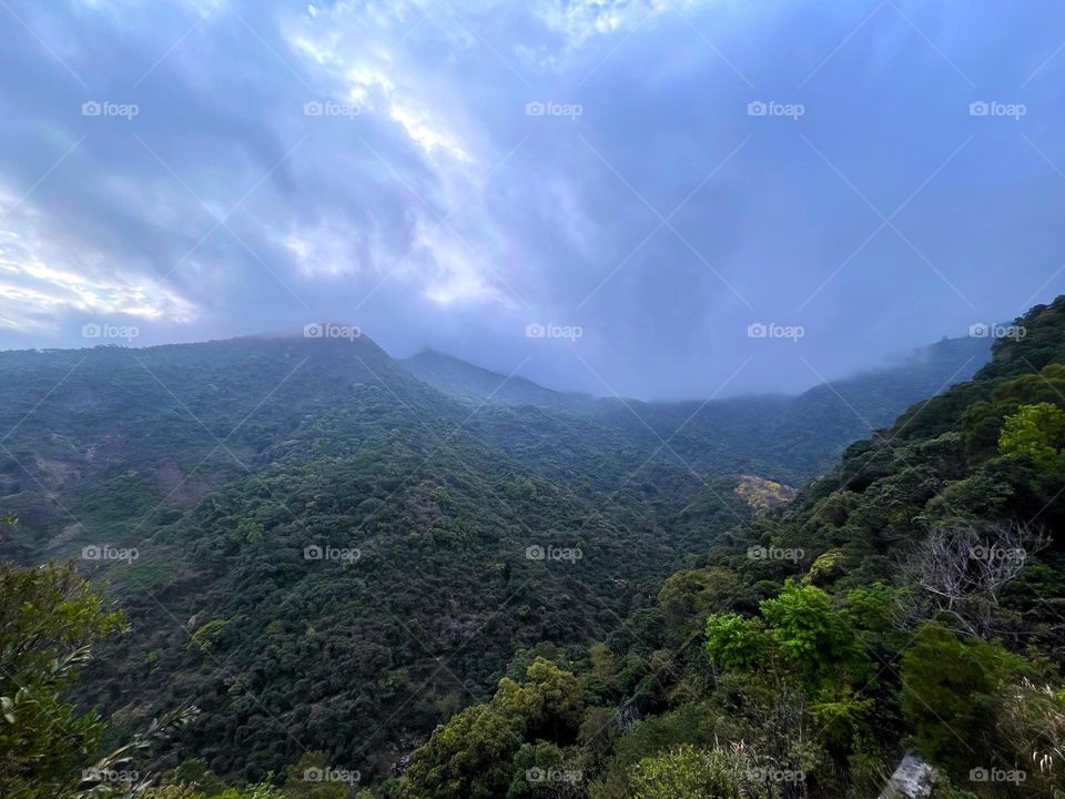 surrounded by clouds