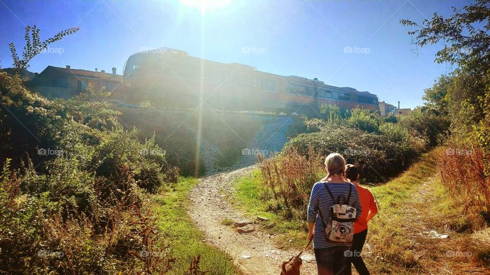 Waiting for the train to pass