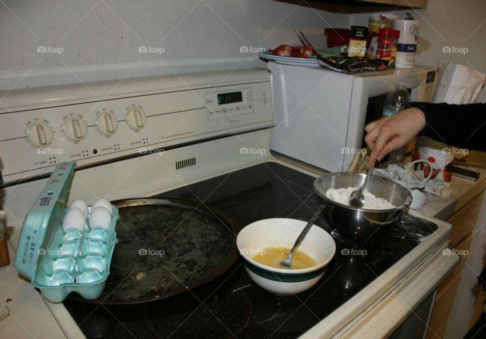 Getting ready to bake.