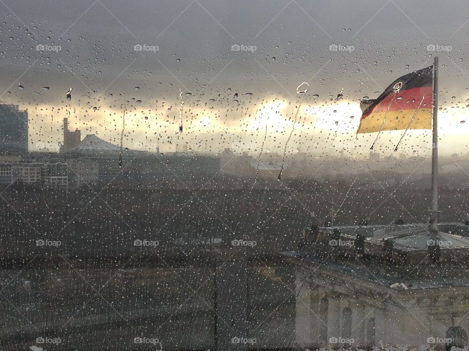 Rainy day in Berlin, Germany