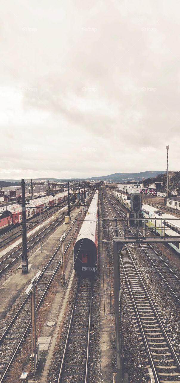 Train Perspective From A Bridge